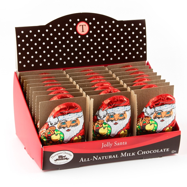 Christmas Jolly Santa All Natural Milk Chocolates 24ct • Christmas Candy And Chocolate • Holiday 7093